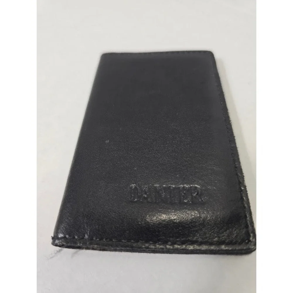 Danier Card Holder Mens  Black  Genuine Leather Slim Bifold Wallet